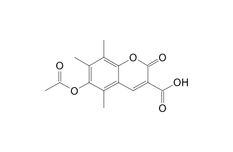 2H-1-benzopyran-3-carboxylic acid, 6-(acetyloxy)-5,7,8-trimethyl-2-oxo-