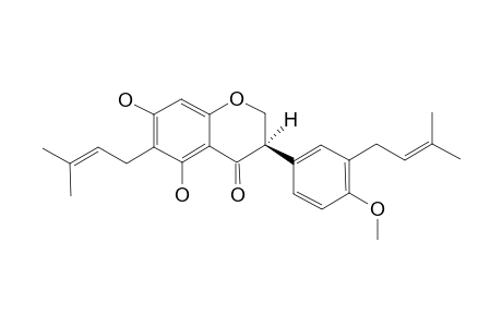 VOGELIN-D;(3R)-5,7-DIHYDROXY-4'-METHOXY-6,3'-DI-(3-METHYLBUT-2-ENYL)-ISOFLAVANONE