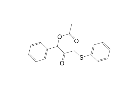 2-Oxo-1-phenyl-3-(phenylsulfanyl)propyl acetate