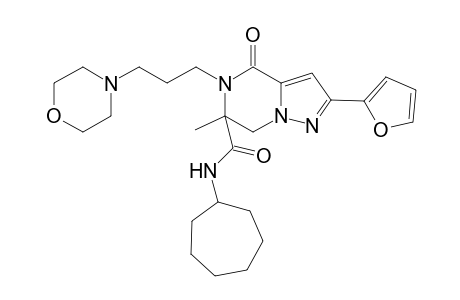 Pyrazolo[1,5-a]pyrazine-6-carboxamide, N-cycloheptyl-2-(2-furanyl)-4,5,6,7-tetrahydro-6-methyl-5-[3-(4-morpholinyl)propyl]-4-oxo-