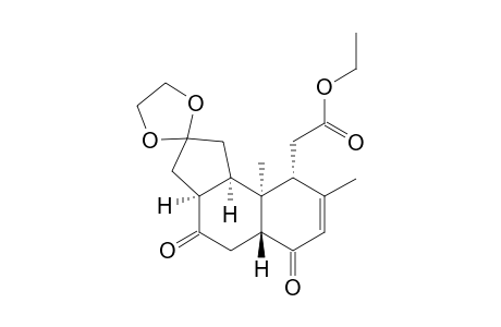 Ethyl (3a.alpha.,4.beta.,5a.beta.,9.alpha.,9a.alpha.,9b.alpha.)-1,2,3,3a,4,5,6,9,9a,9b-decahydro-8,9a-dimethyl-2,4,6-trioxo-1H-benz[e]inden-9-acetate - 2-(Ethylene acetal)-Derivative