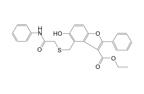 3-benzofurancarboxylic acid, 5-hydroxy-4-[[[2-oxo-2-(phenylamino)ethyl]thio]methyl]-2-phenyl-, ethyl ester