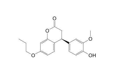 (4S/4R)-4-(4-Hydroxy-3-methoxyphenyl)-7-propoxy-chroman-2-one