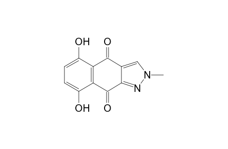 2H-Benz[f]indazole-4,9-dione, 5,8-dihydroxy-2-methyl-