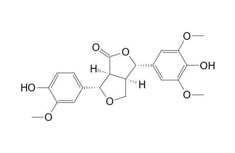 1H,3H-Furo[3,4-c]furan-1-one, tetrahydro-3-(4-hydroxy-3,5-dimethoxyphenyl)-6-(4-hydroxy-3-methoxyph enyl)-, (3.alpha.,3a.alpha.,6.alpha.,6a.alpha.)-