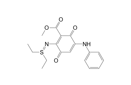 5-anilino-2-(diethylsulfuranylideneamino)-3,6-diketo-cyclohexa-1,4-diene-1-carboxylic acid methyl ester