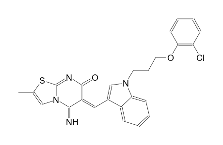 (6Z)-6-({1-[3-(2-chlorophenoxy)propyl]-1H-indol-3-yl}methylene)-5-imino-2-methyl-5,6-dihydro-7H-[1,3]thiazolo[3,2-a]pyrimidin-7-one