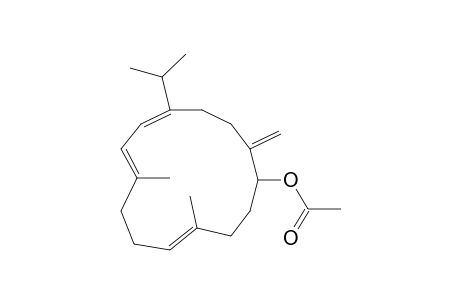 4,8,10-Cyclotetradecatrien-1-ol, 4,8-dimethyl-14-methylene-11-(1-methylethyl)-, acetate, (E,E,E)-