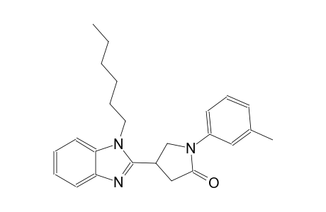 2-Pyrrolidinone, 4-(1-hexyl-1H-1,3-benzimidazol-2-yl)-1-(3-methylphenyl)-