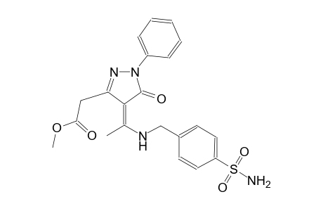 1H-pyrazole-3-acetic acid, 4-[1-[[[4-(aminosulfonyl)phenyl]methyl]amino]ethylidene]-4,5-dihydro-5-oxo-1-phenyl-, methyl ester, (4Z)-