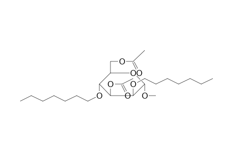 Methyl 3,6-di-O-acetyl-2,4-di-O-heptylhexopyranoside