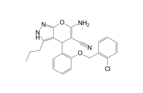 6-amino-4-{2-[(2-chlorobenzyl)oxy]phenyl}-3-propyl-2,4-dihydropyrano[2,3-c]pyrazole-5-carbonitrile