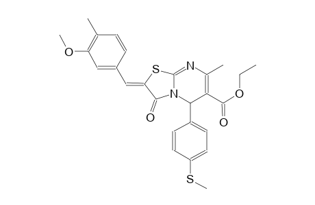 ethyl (2Z)-2-(3-methoxy-4-methylbenzylidene)-7-methyl-5-[4-(methylsulfanyl)phenyl]-3-oxo-2,3-dihydro-5H-[1,3]thiazolo[3,2-a]pyrimidine-6-carboxylate