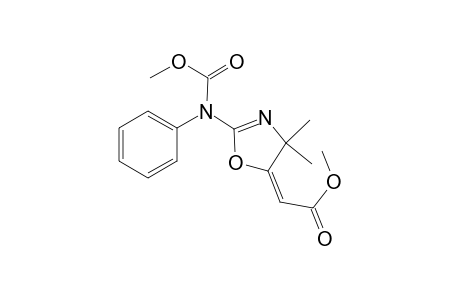 (2E)-2-[2-(N-carbomethoxyanilino)-4,4-dimethyl-2-oxazolin-5-ylidene]acetic acid methyl ester