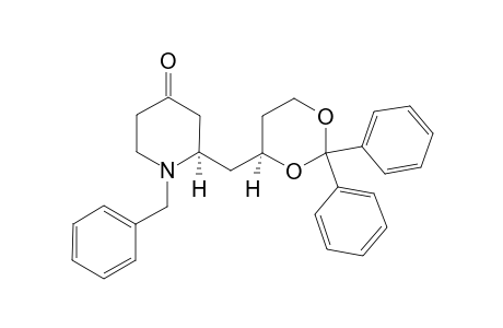 syn-(2rs)-1-Benzyl-2-{[(4sr)-2,2-diphenyl-1,3-dioxan-4-yl]methyl}piperidin-4-one