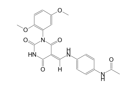 N-(4-{[(Z)-(1-(2,5-dimethoxyphenyl)-2,4,6-trioxotetrahydro-5(2H)-pyrimidinylidene)methyl]amino}phenyl)acetamide