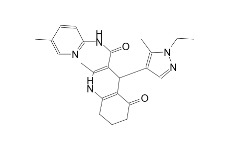 4-(1-ethyl-5-methyl-1H-pyrazol-4-yl)-2-methyl-N-(5-methyl-2-pyridinyl)-5-oxo-1,4,5,6,7,8-hexahydro-3-quinolinecarboxamide