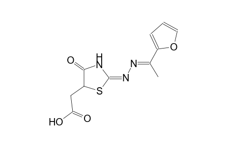 ((2E)-2-{(2E)-2-[1-(2-furyl)ethylidene]hydrazono}-4-oxo-1,3-thiazolidin-5-yl)acetic acid