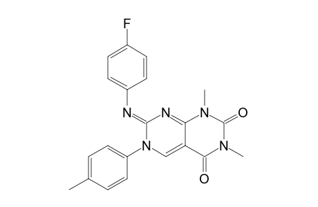 Pyrimido[4,5-d]pyrimidine-2,4(1H,3H)-dione, 7-[(4-fluorophenyl)imino]-6,7-dihydro-1,3-dimethyl-6-(4-methylphenyl)-