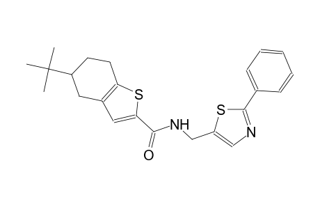 5-tert-butyl-N-[(2-phenyl-1,3-thiazol-5-yl)methyl]-4,5,6,7-tetrahydro-1-benzothiophene-2-carboxamide