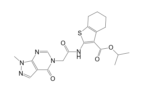 isopropyl 2-{[(1-methyl-4-oxo-1,4-dihydro-5H-pyrazolo[3,4-d]pyrimidin-5-yl)acetyl]amino}-4,5,6,7-tetrahydro-1-benzothiophene-3-carboxylate