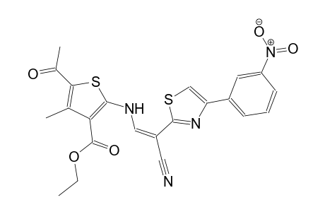 ethyl 5-acetyl-2-({(Z)-2-cyano-2-[4-(3-nitrophenyl)-1,3-thiazol-2-yl]ethenyl}amino)-4-methyl-3-thiophenecarboxylate