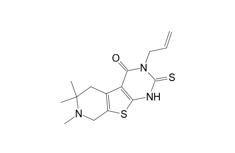 Pyrido[4',3':4,5]thieno[2,3-d]pyrimidin-4(1H)-one, 2,3,5,6,7,8-hexahydro-3-allyl-6,6,7-trimethyl-2-thioxo-