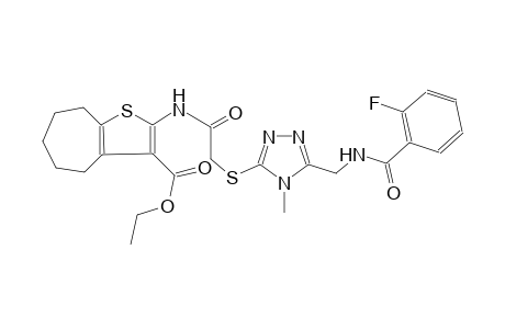 4H-cyclohepta[b]thiophene-3-carboxylic acid, 2-[[[[5-[[(2-fluorobenzoyl)amino]methyl]-4-methyl-4H-1,2,4-triazol-3-yl]thio]acetyl]amino]-5,6,7,8-tetrahydro-, ethyl ester
