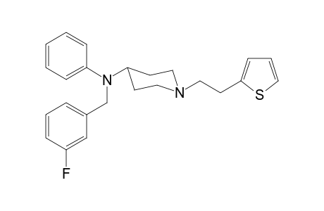 N-(3-Fluorobenzyl)-N-phenyl-1-[2-(thiophen-2-yl)ethyl]piperidin-4-amine