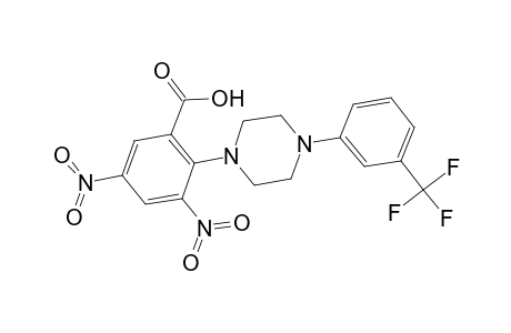 3,5-Dinitro-2-[4-[3-(trifluoromethyl)phenyl]-1-piperazinyl]benzoic acid