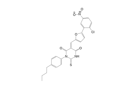 (5E)-1-(4-butylphenyl)-5-{[5-(2-chloro-5-nitrophenyl)-2-furyl]methylene}-2-thioxodihydro-4,6(1H,5H)-pyrimidinedione