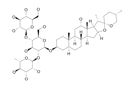 (25-R)-5-ALPHA-SPIROSTAN-3-BETA,12-ALPHA-DIOL_3-O-ALPHA-L-RHAMNOPYRANOSYL-(1->2)-O-[BETA-D-GLUCOPYRANOSYL-(1->4)]-BETA-D-GLUCOPYRANOSIDE