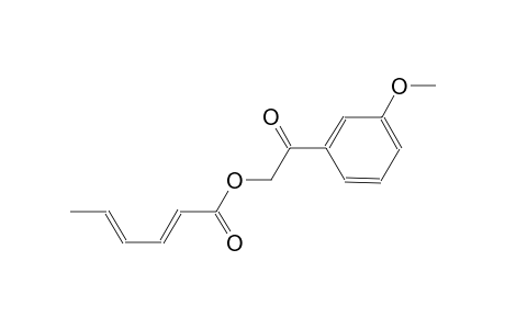 2-(3-methoxyphenyl)-2-oxoethyl (2E,4E)-2,4-hexadienoate