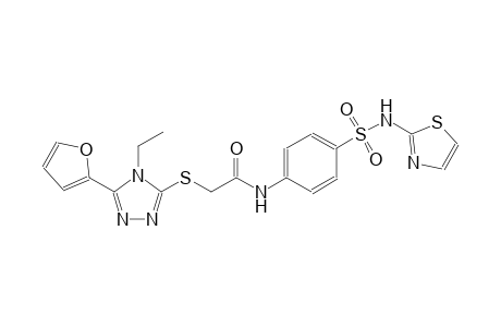 2-{[4-ethyl-5-(2-furyl)-4H-1,2,4-triazol-3-yl]sulfanyl}-N-{4-[(1,3-thiazol-2-ylamino)sulfonyl]phenyl}acetamide