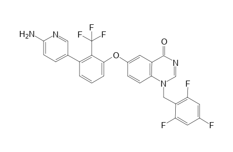 6-[3-(6-amino-3-pyridyl)-2-(trifluoromethyl)phenoxy]-1-[(2,4,6-trifluorophenyl)methyl]quinazolin-4-one