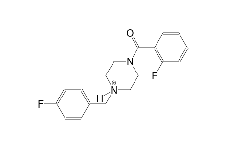 1-(2-fluorobenzoyl)-4-(4-fluorobenzyl)piperazin-4-ium