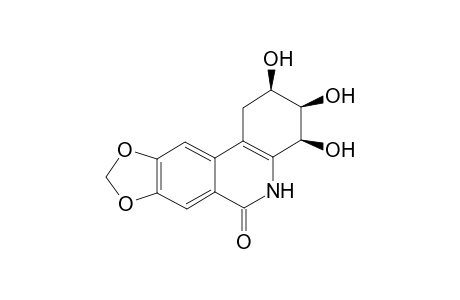 2-rel,3-cis,4-cis-Trihydroxy-8,9-methylendioxy-1,2,3,4-tetrahydro-6-phenanthridone