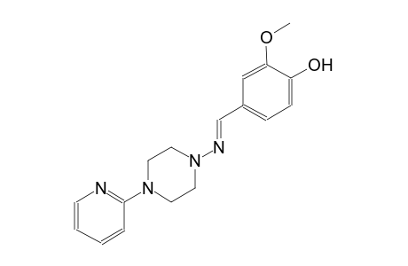 2-methoxy-4-((E)-{[4-(2-pyridinyl)-1-piperazinyl]imino}methyl)phenol