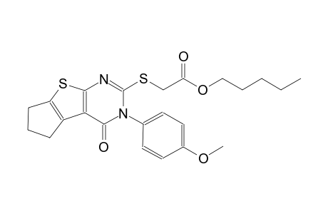 pentyl {[3-(4-methoxyphenyl)-4-oxo-3,5,6,7-tetrahydro-4H-cyclopenta[4,5]thieno[2,3-d]pyrimidin-2-yl]sulfanyl}acetate