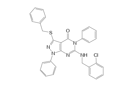 3-(Benzylthio)-1,5-diphenyl-6-[(2'-chlororobenzyl)amino]1H-pyrazolo[3,4-d]pyrimidin-4(5H)-one