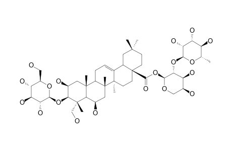 MIMUSOPSIDE-A;3-O-BETA-D-GLUCOPYRANOSYL-PROTOBASSIC-ACID-28-O-ALPHA-L-RHAMNOPYRANOSYL-(1->2)-ALPHA-L-ARABINOPYRANOSIDE