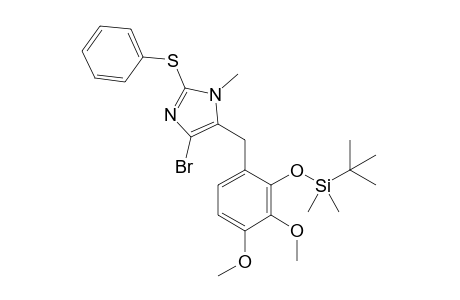 4-Bromo-5-[(2-tert-butyldimethylsiloxy-3,4-dimethoxyphenyl)methyl]-1-methyl-2-phenylthio-1H-imidazole