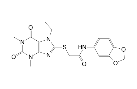 N-(1,3-benzodioxol-5-yl)-2-[(7-ethyl-1,3-dimethyl-2,6-dioxo-2,3,6,7-tetrahydro-1H-purin-8-yl)sulfanyl]acetamide