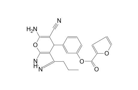 2-furancarboxylic acid, 3-(6-amino-5-cyano-1,4-dihydro-3-propylpyrano[2,3-c]pyrazol-4-yl)phenyl ester