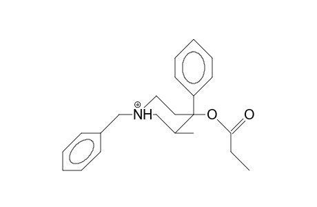 1-Benzyl-3-methyl-cis-4-phenyl-4-propionyloxy-piperidine cation