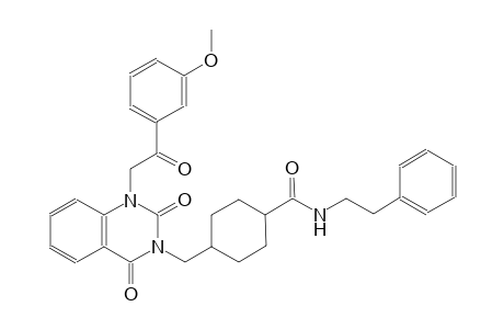 4-[(1-[2-(3-methoxyphenyl)-2-oxoethyl]-2,4-dioxo-1,4-dihydro-3(2H)-quinazolinyl)methyl]-N-(2-phenylethyl)cyclohexanecarboxamide