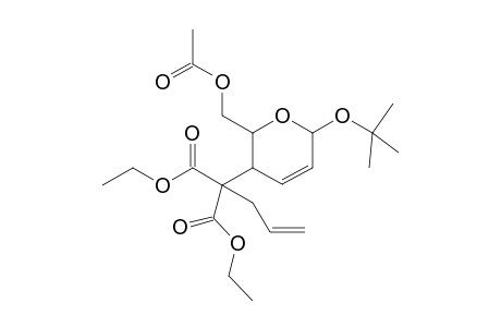 Tertiayl butyl 6-O-acetyl-4-[bis(ethoxycarbonyl)but-3-enyl]-2,3,4-trideoxy-.alpha.,D-erythro-hex-2-enopyranoside