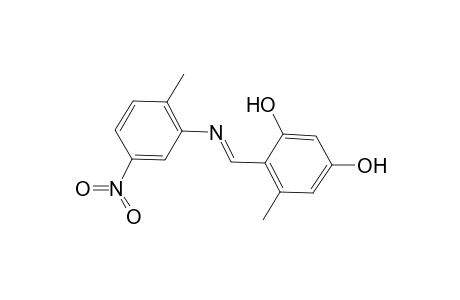 5-Methyl-4-{[(2-methyl-5-nitrophenyl)imino]methyl}-1,3-benzenediol