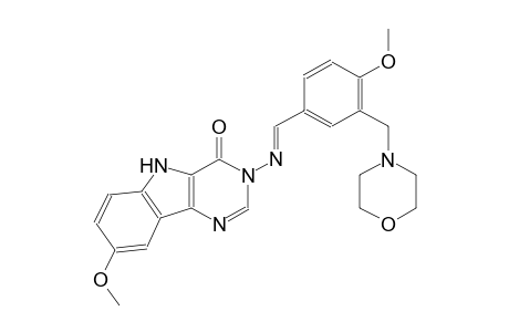 8-methoxy-3-({(E)-[4-methoxy-3-(4-morpholinylmethyl)phenyl]methylidene}amino)-3,5-dihydro-4H-pyrimido[5,4-b]indol-4-one