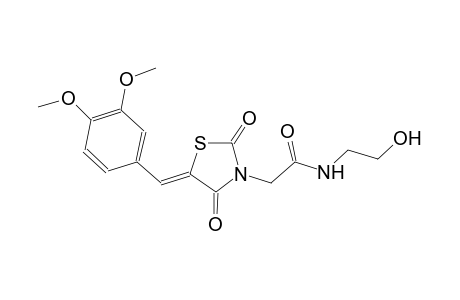 2-[(5Z)-5-(3,4-dimethoxybenzylidene)-2,4-dioxo-1,3-thiazolidin-3-yl]-N-(2-hydroxyethyl)acetamide